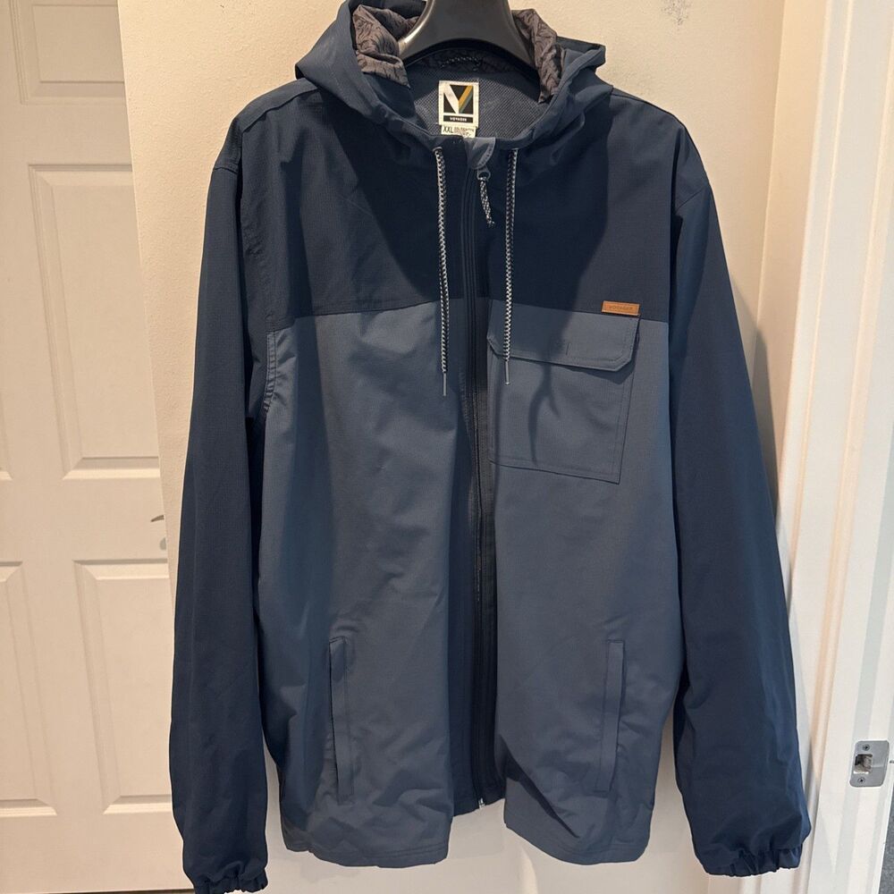 Voyager Men's Hoodie Jacket Coat Water Wind Resistant Sz XXL Lightweight
